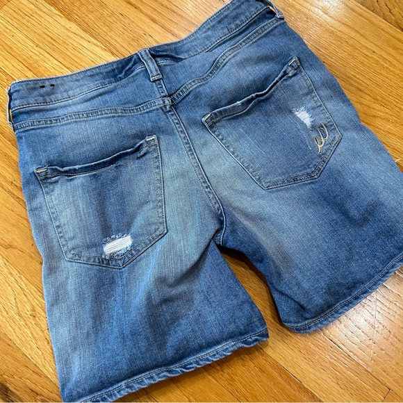 Express Jeans Shorts Womens 0 Blue Denim Distressed Ripped - Picture 2 of 6